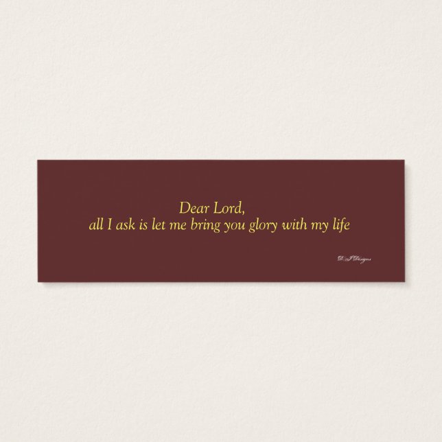 Mini prayer bookmark (Back)