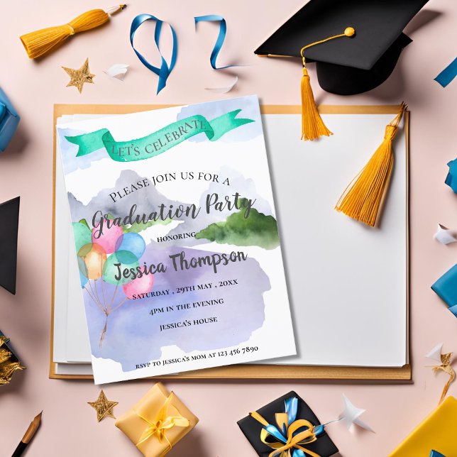 Mini Pretty Watercolor 2025 Graduation Invitation (Mini Pretty Watercolor 2025 Graduation Invitation)