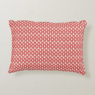Mini Pug Print on Red Christmas Accent Pillow