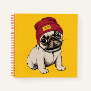 Mini Puppy Hipster Pug Notebook