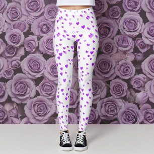 Mini Purple Heart Cluster Leggings