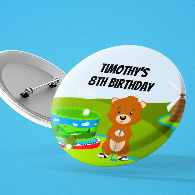 Mini Putt Putt Birthday Cute Gopher Kids Party  3 Cm Round Badge (Creator Uploaded)