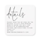 MINI QR code Script Black White Wedding Details
