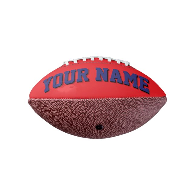 Mini RED AND NAVY BLUE Personalised Football (Rotated 270)