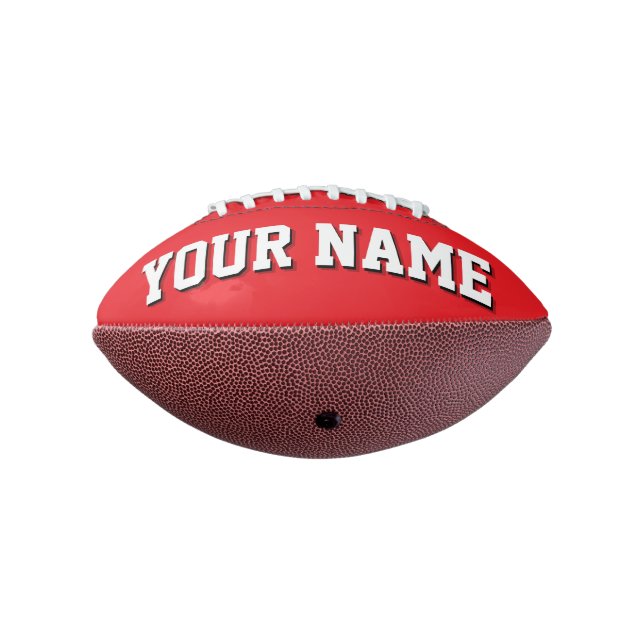 Mini RED AND WHITE Personalized Football (Rotated 270)