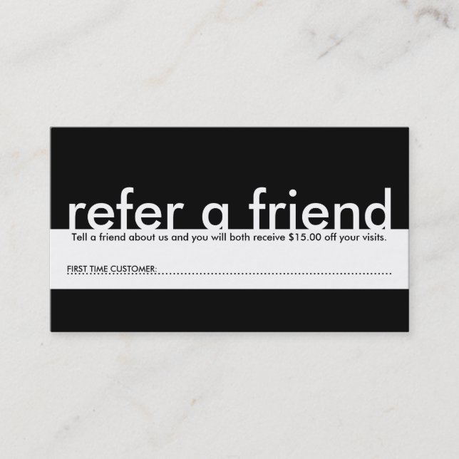 mini refer a friend referral card (Front)
