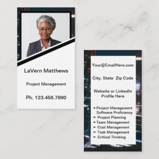 Mini Resume Card | Networking Card Black White