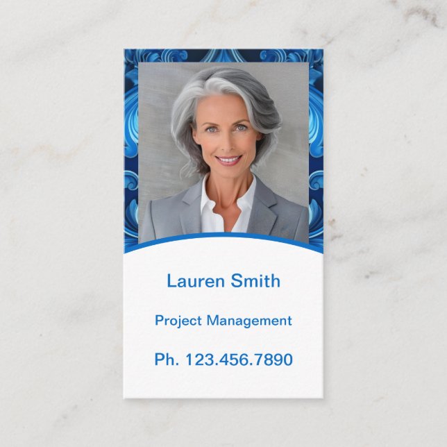 Mini Resume Card | Networking Card Blue Modern (Front)