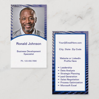 Mini Resume Card | Networking Card Navy Blue