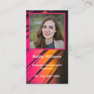 Mini Resume Card | Networking Card Pink Orange
