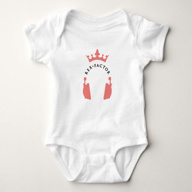 Mini Rex fan baby grow Bodysuit (Front)