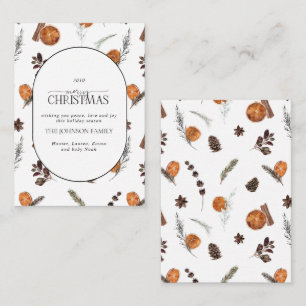 Mini Rustic Orange Arch Merry Christmas Script Card