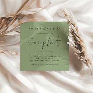 MINI Sage Green Wedding Evening Party Invite