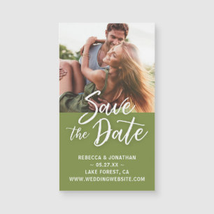 Mini Save the Date Magnets Cheap   Sage Green