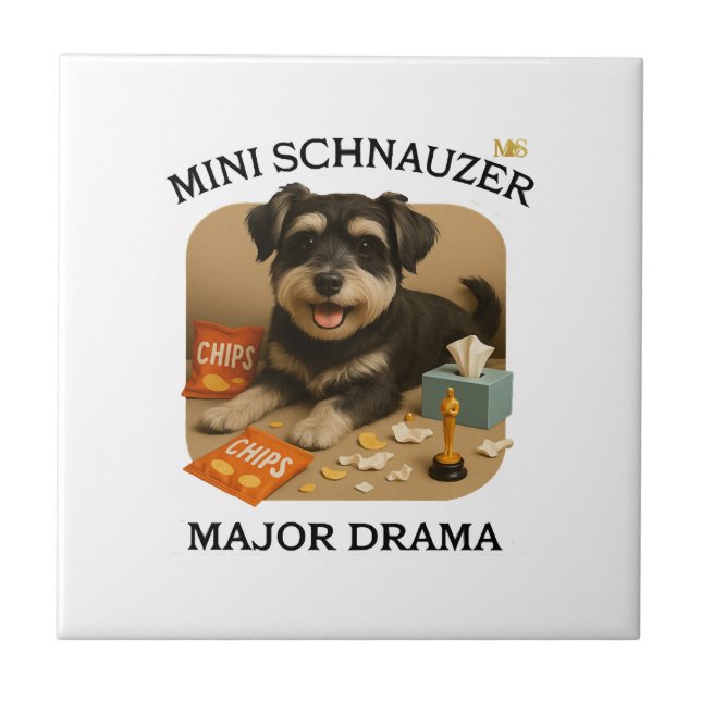 Mini Schnauzer Dog Lovers  Ceramic Tile (Front)