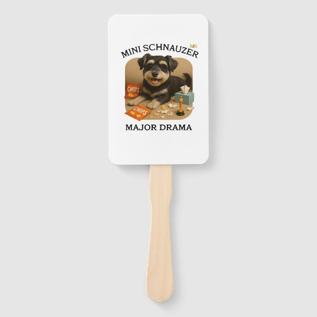 Mini Schnauzer Dog Lovers  Hand Fan (Front)