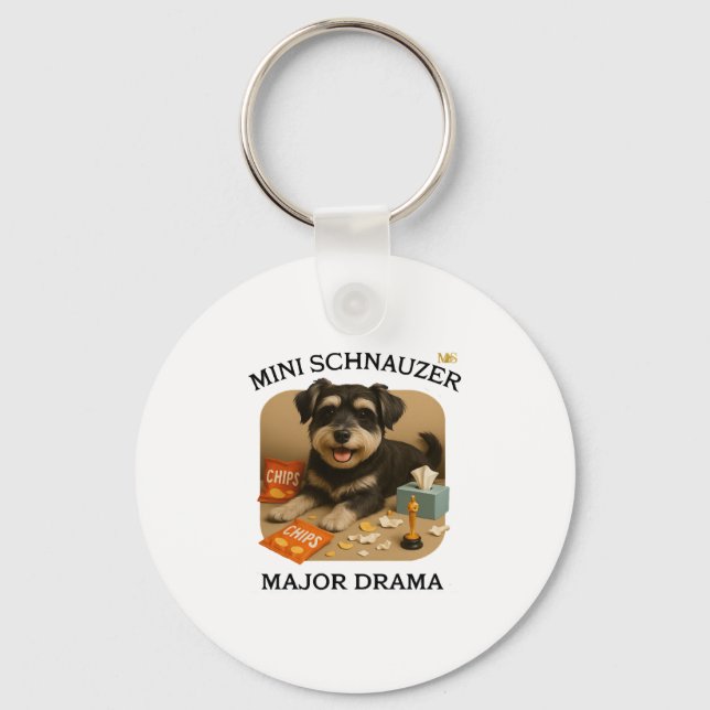 Mini Schnauzer Dog Lovers  Key Ring (Front)