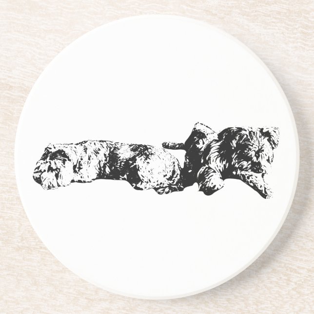 Mini Schnauzer Duo –  Coaster (Front)