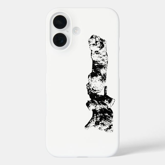 Mini Schnauzer Duo – Monochrome Art Phone Case (Back)