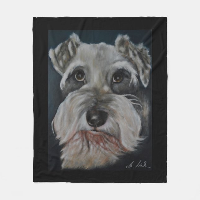 Mini Schnauzer Fleece Blankets (Front)