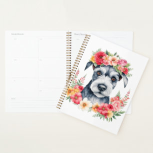 Mini Schnauzer Floral Planner
