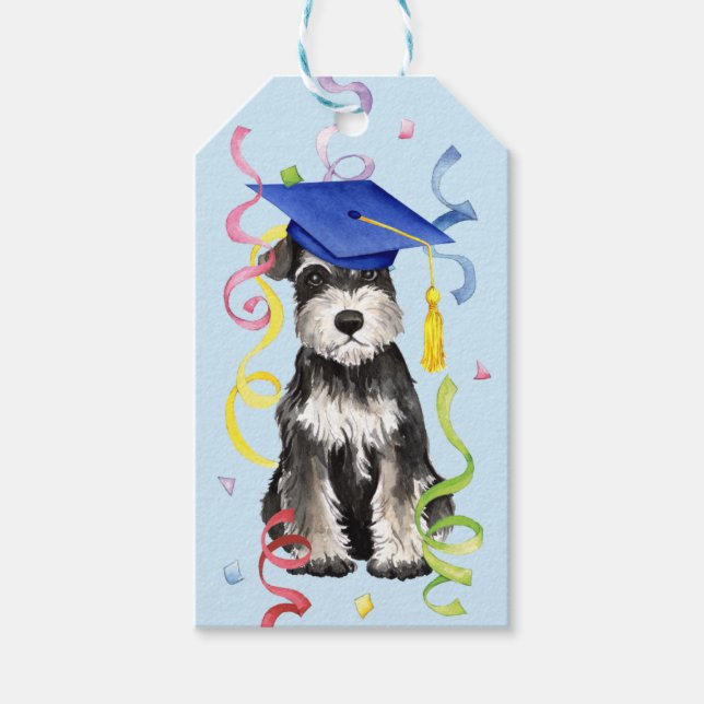 Mini Schnauzer Graduate Gift Tags (Front)