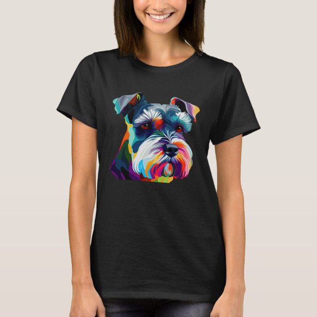 Mini Schnauzer  Schnauzer Pop Miniature Schnauzer T-Shirt (Front)