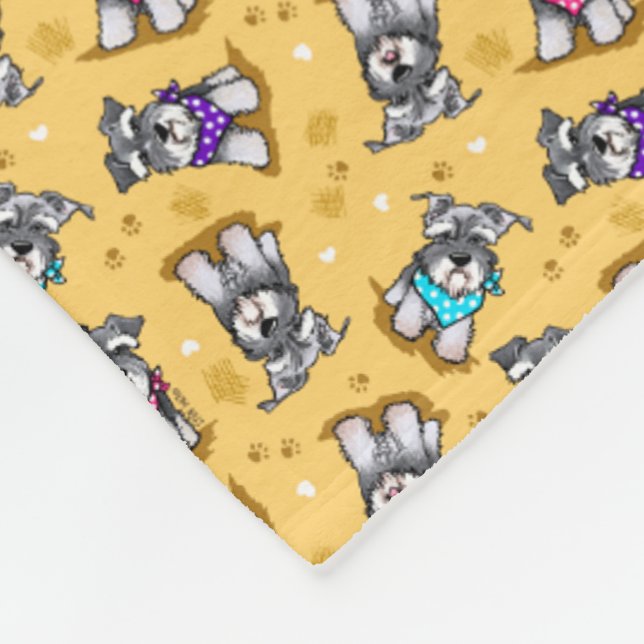 Mini Schnauzer Sunshine KiniArt  Fleece Blanket (Corner)