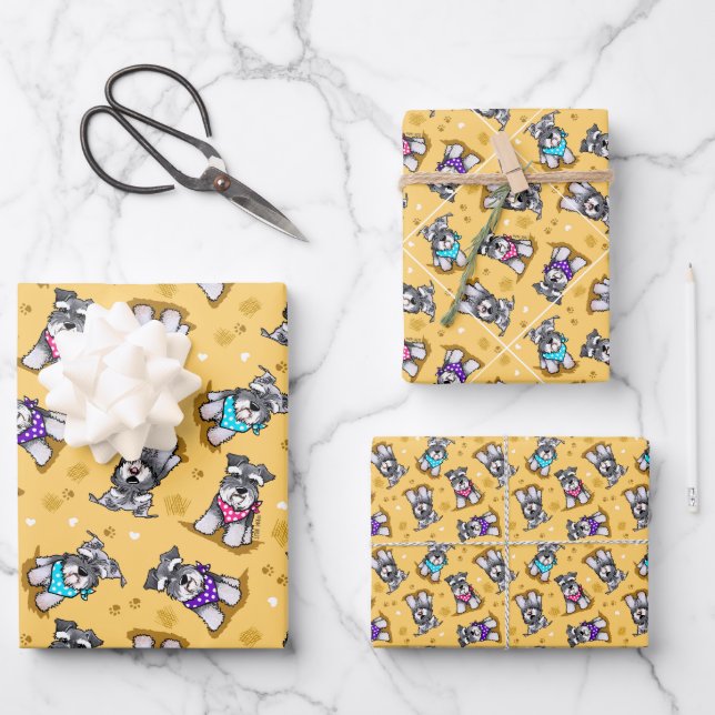 Mini Schnauzer Sunshine Wrapping Paper Sheet (Front)