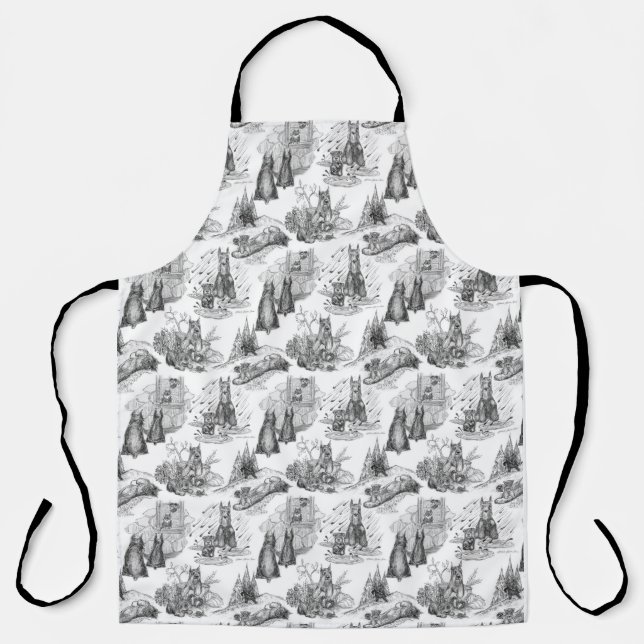MINI SCHNAUZER Terrier Black Toile Apron (Front)