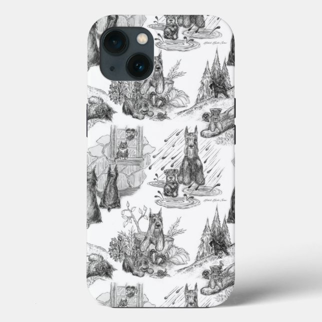 MINI SCHNAUZER Terrier Black Toile Case-Mate iPhone Case (Back)