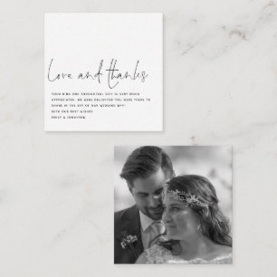MINI Script Black White Newlywed Photo Thank You Card