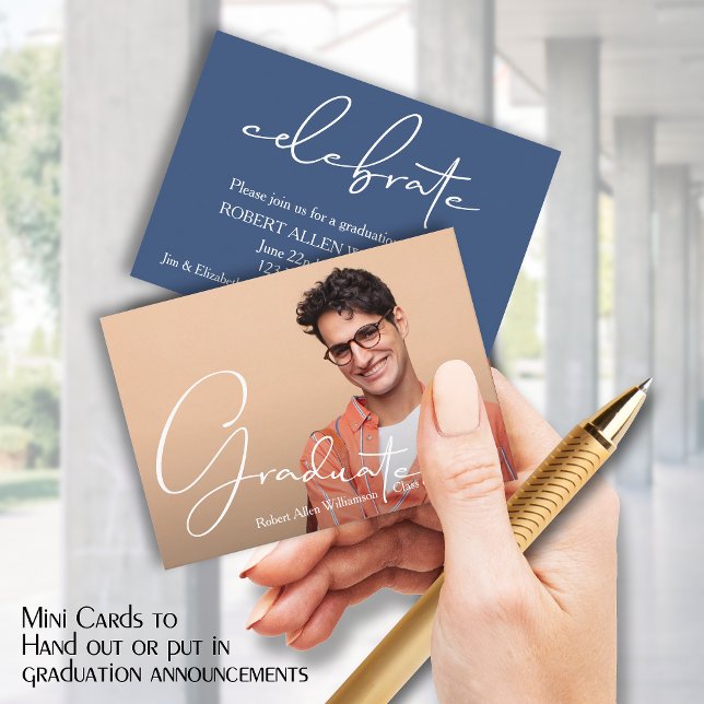 MINI Size 3.5" X 2.5" Grad  Photo Invite Cards (Creator Uploaded)