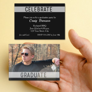MINI Size 3.5" X 2.5" Grad  Photo Invite Cards