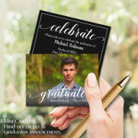 MINI Size 3.5" X 2.5" Grad  Photo Invite Cards
