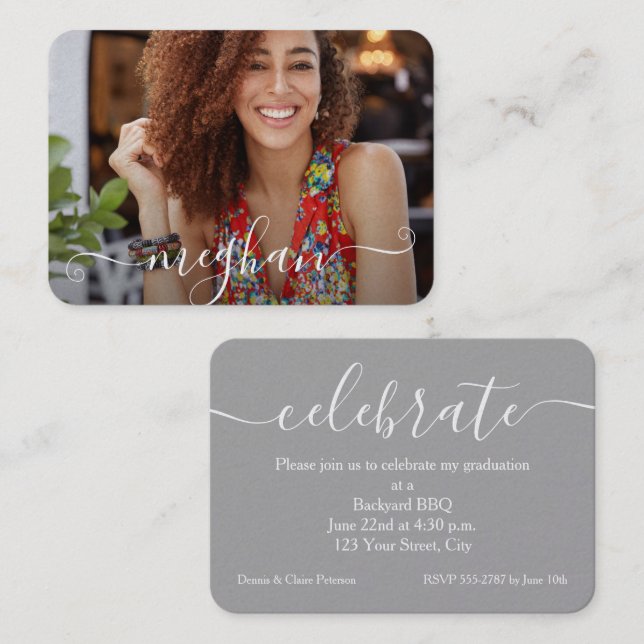 MINI Size 3.5" X 2.5" Photo Graduate Invitations (Front/Back)