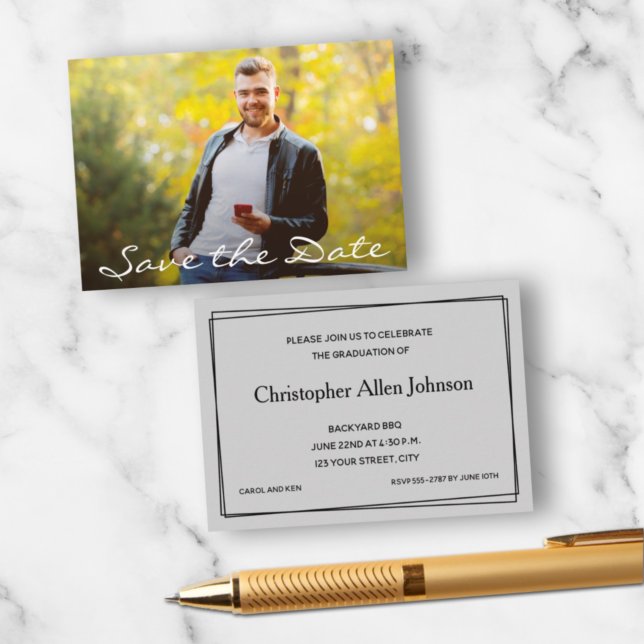 MINI Size 3.5" X 2.5" Photo Graduate Invitations (Small 3.5" x 2.5" graduation party cards to hand out or include in your graduation announcements.)