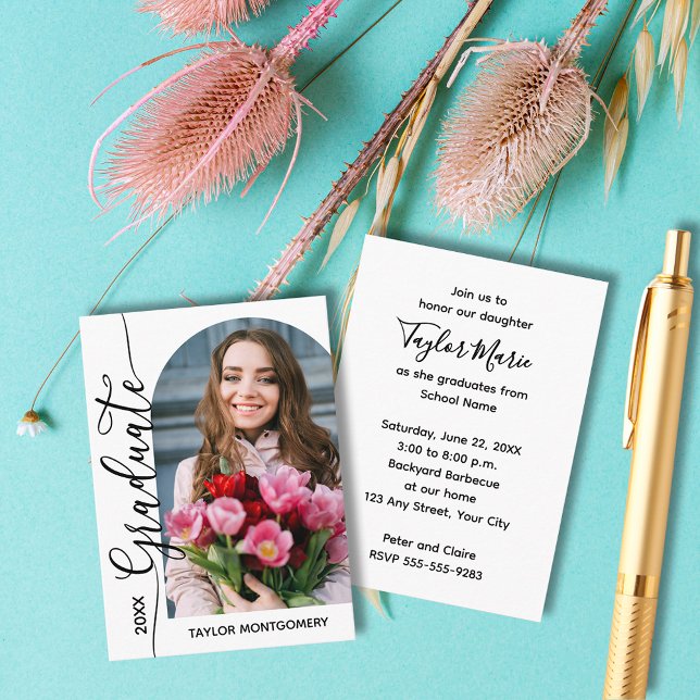MINI Size 3.5" X 2.5" Photo Graduation Invitations (MINI Size 3.5" X 2.5" Photo Graduation Party Invitations to hand out or mail with your announcements)
