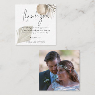 MINI SIZE    Boho Pampas Photo Wedding Thank You Card