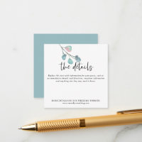 MINI SIZE  Eucalyptus Wedding Information Details