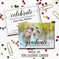 MINI Size Graduation Glossy Photo Invite Cards