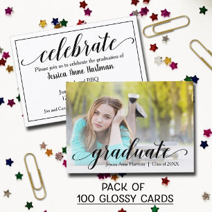 MINI Size Graduation Glossy  Photo Invite Cards