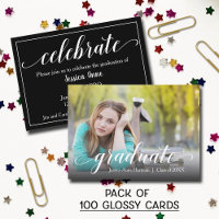 MINI Size Graduation Photo Glossy Invitation Cards