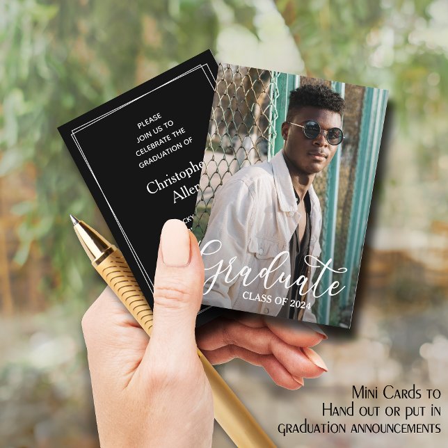 MINI Size Photo Graduation Invitations (SMALL business card size to hand out or put in your graduation announcements (no envelopes))