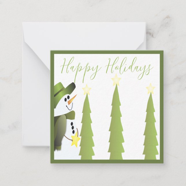 Mini Snowman To and From Paper Card (Front)
