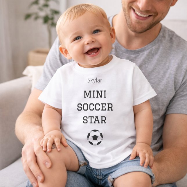 Mini Soccer Star Custom Baby Name Outfit T-Shirt (Creator Uploaded)