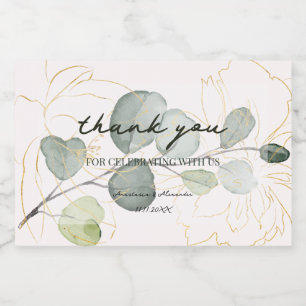 Mini Sparkling Wine Bottle Labels Thank You