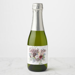Mini Sparkling Wine Bottle Labels Thank You