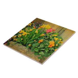 Mini Springtime Garden Ceramic Tile