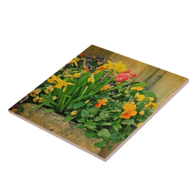 Mini Springtime Garden Ceramic Tile (Side)